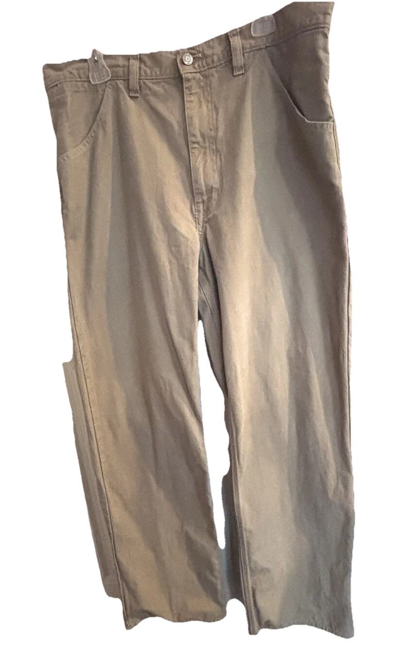 Vintage Gap Men’s Worker Jeans Khaki Cotton Linen 36x32 Construction Outdoors